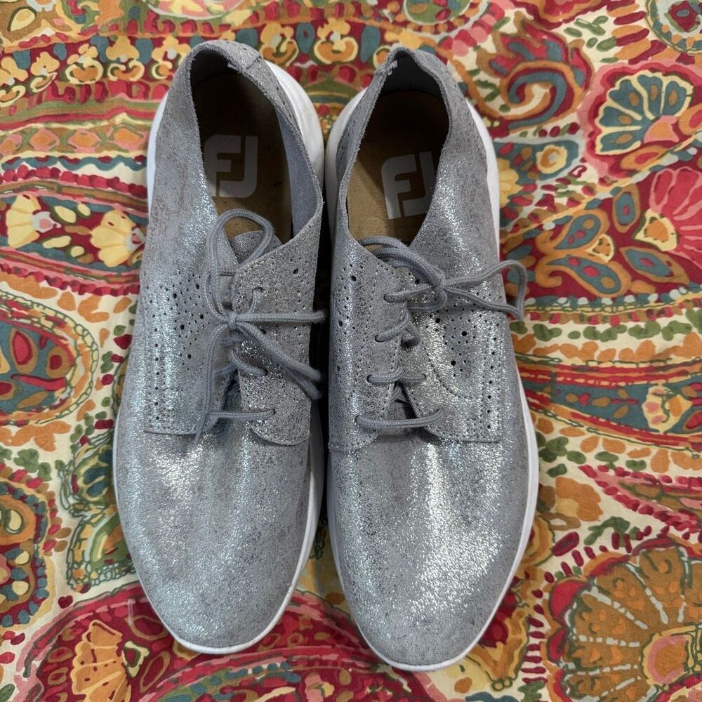 FootJoy Women's Flex LX Golf Shoes in a silver sparkle women’s size 9